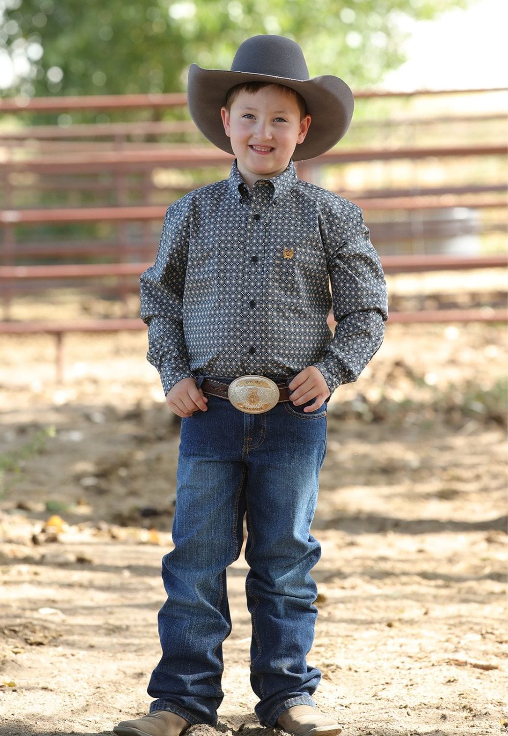 Cinch Boy's/Youth Turquoise Long Sleeve Western Shirt – Branded