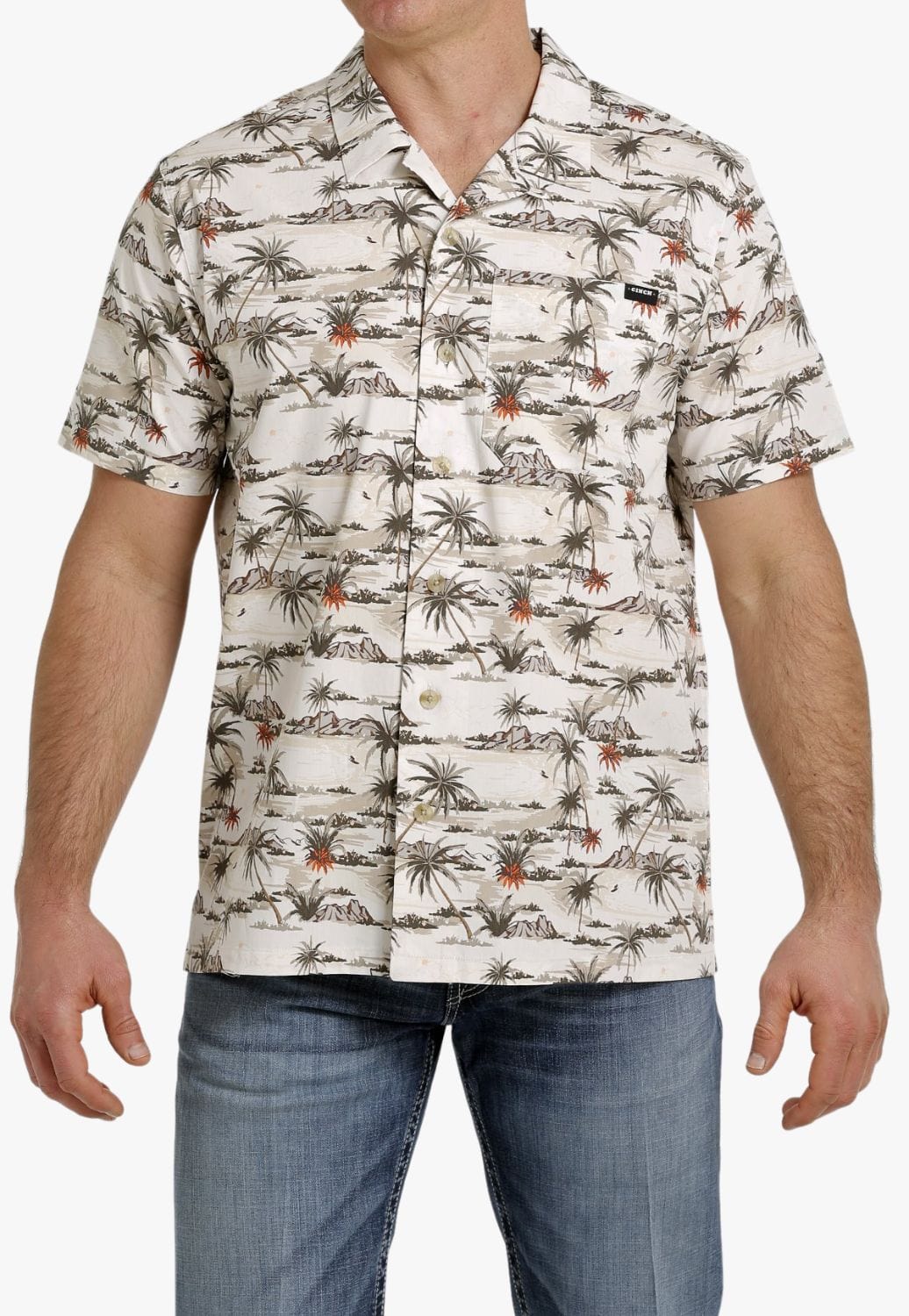 Cinch CLOTHING-Mens Short Sleeve Shirts Cinch Mens Camp Aloha Short Sleeve Shirt