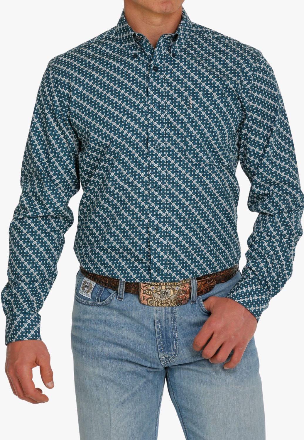 Cinch Mens Geo Print Long Sleeve Shirt - W. Titley & Co