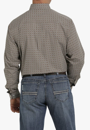 Cinch CLOTHING-Mens Long Sleeve Shirts Cinch Mens Geometric Button Down Long Sleeve Shirt