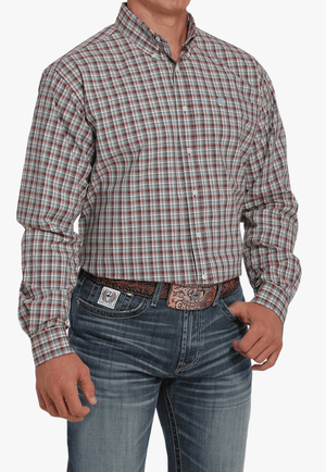 Cinch CLOTHING-Mens Long Sleeve Shirts Cinch Mens Plaid Long Sleeve Shirt