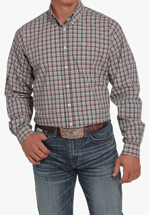 Cinch CLOTHING-Mens Long Sleeve Shirts Cinch Mens Plaid Long Sleeve Shirt