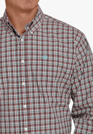 Cinch CLOTHING-Mens Long Sleeve Shirts Cinch Mens Plaid Long Sleeve Shirt