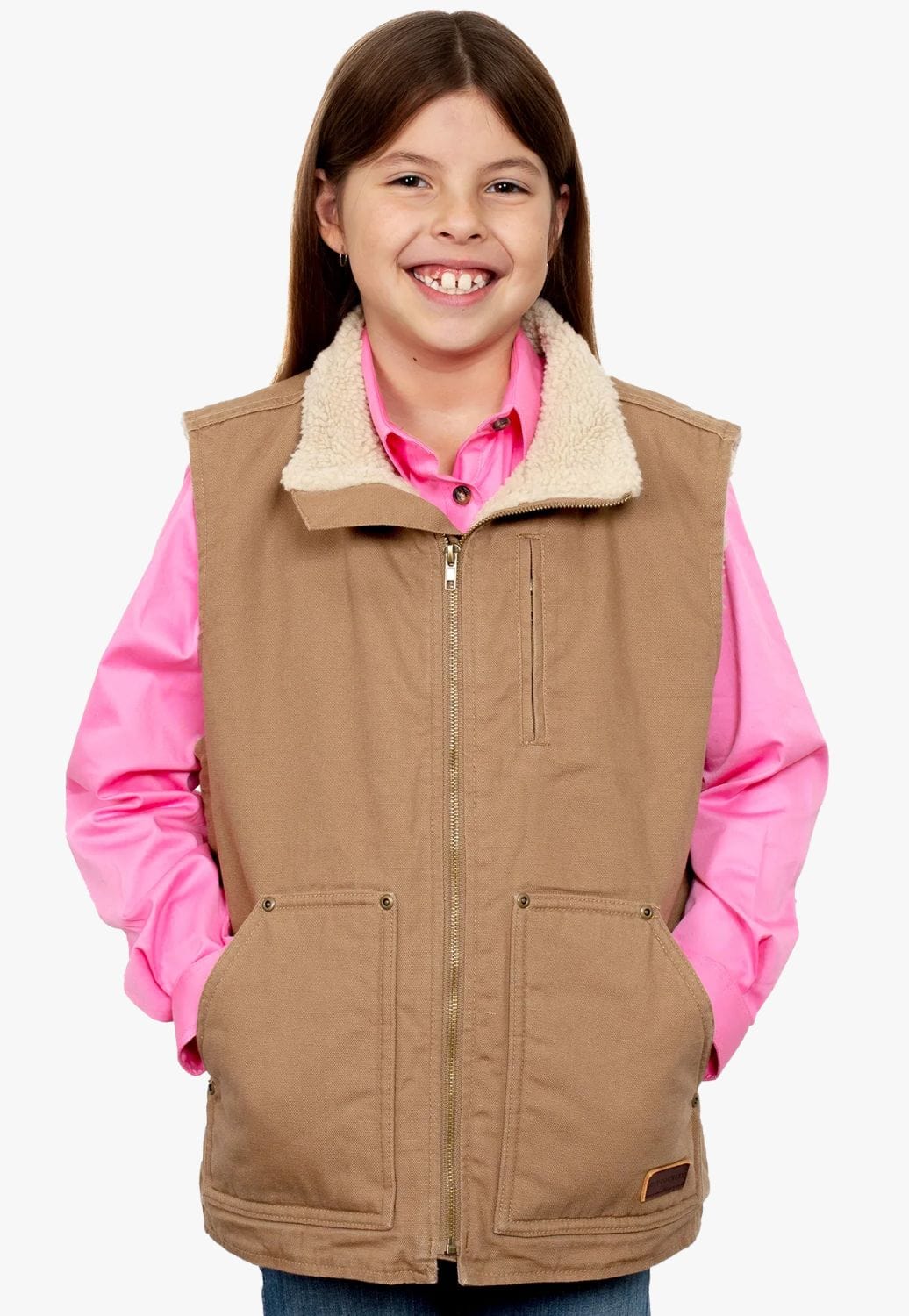Just Country CLOTHING-Boys Jackets Just Country Junior Diamantina Sherpa Vest