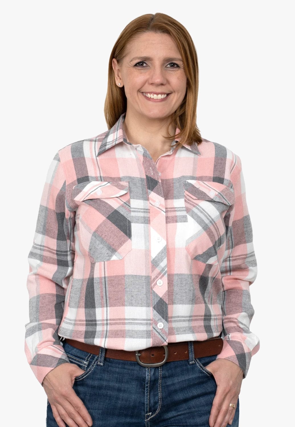 Just Country CLOTHING-Womens Long Sleeve Shirts Just Country Womens Brooke Flannel Long Sleeve Shirt