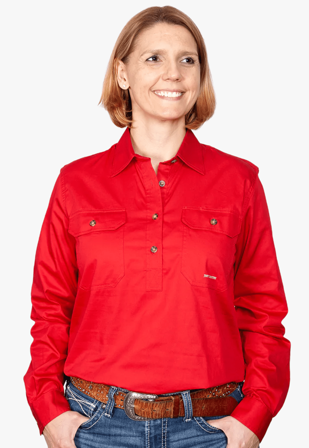 Just Country CLOTHING-Womens Long Sleeve Shirts Just Country Womens Jahna Work Shirt JC50505