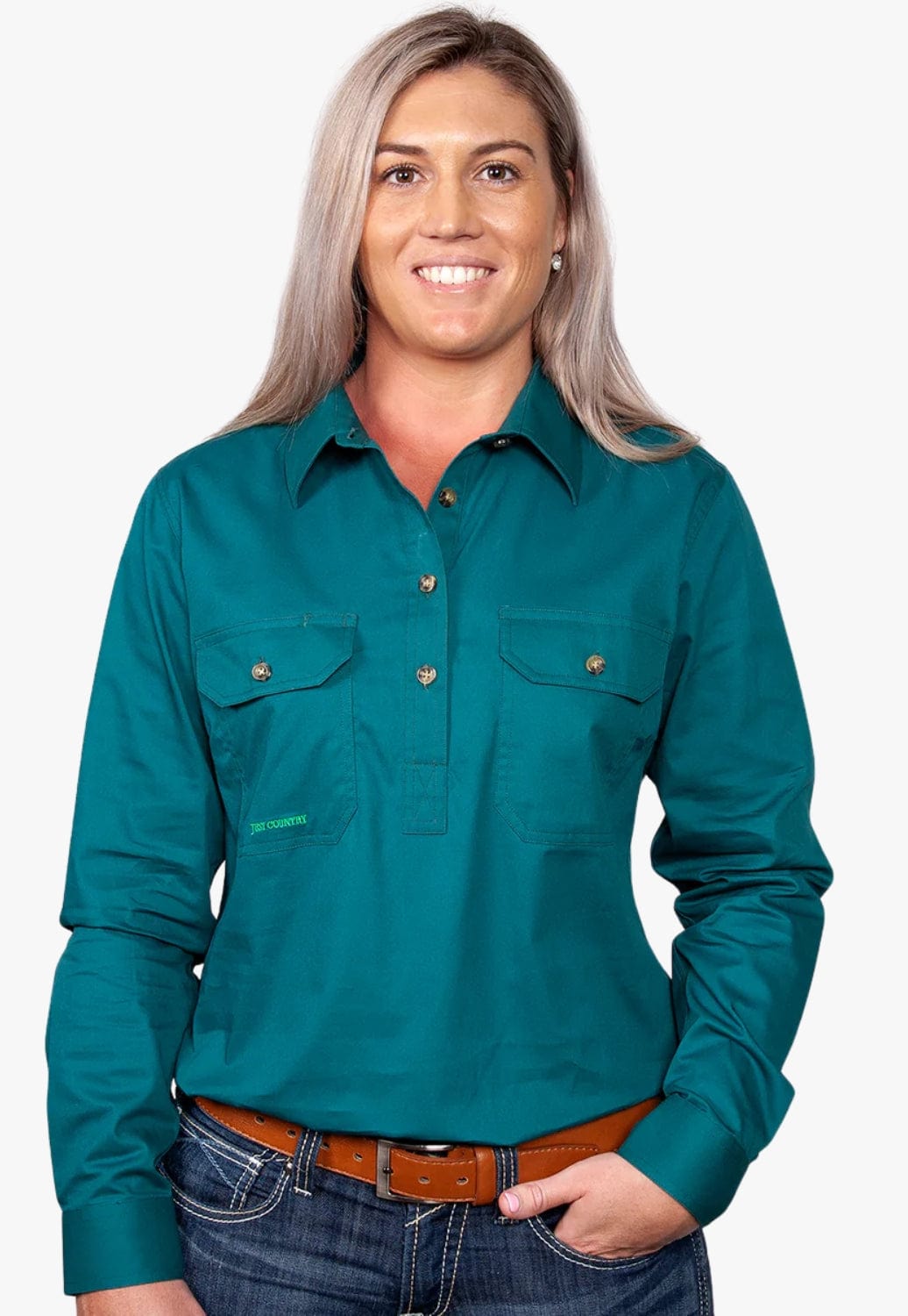 Just Country CLOTHING-Womens Long Sleeve Shirts Just Country Womens Jahna Work Shirt JC50505