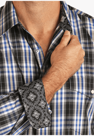 Panhandle CLOTHING-Mens Long Sleeve Shirts Panhandle Mens Plaid Long Sleeve Shirt