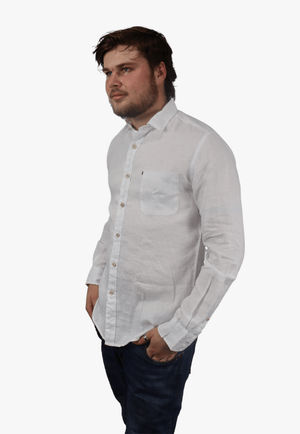 Pilbara CLOTHING-Mens Long Sleeve Shirts Pilbara Mens Linen Long Sleeve Shirt