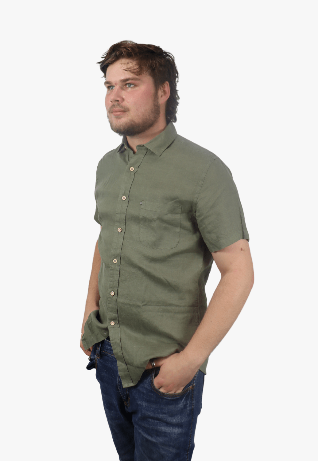 Pilbara CLOTHING-Mens Long Sleeve Shirts Pilbara Mens Linen Short Sleeve Shirt