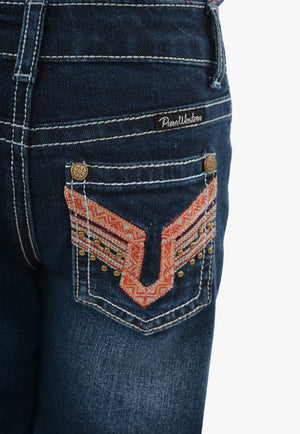 Pure Western CLOTHING-Girls Jeans Pure Western Girls Aztec Boot Cut Jean
