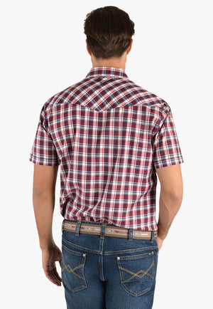 Pure Western CLOTHING-Mens Long Sleeve Shirts Pure Western Mens Edward Short Sleeve Shirt