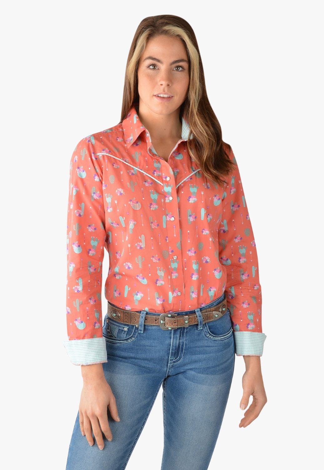 Pure Western CLOTHING-Womens Long Sleeve Shirts Pure Western Womens Priscilla Long Sleeve Shirt
