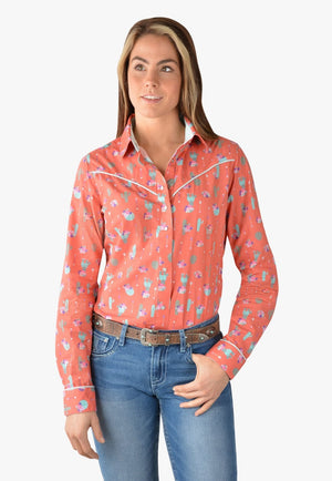 Pure Western CLOTHING-Womens Long Sleeve Shirts Pure Western Womens Priscilla Long Sleeve Shirt