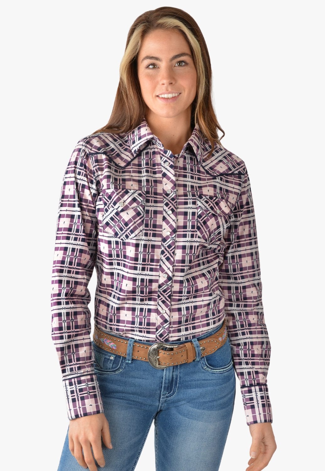 Pure Western CLOTHING-Womens Long Sleeve Shirts Pure Western Womens Victoria Long Sleeve Shirt