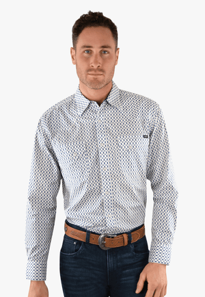 Pure Western CLOTHING-Mens Long Sleeve Shirts Pure Wetsern Mens Freeman Long Sleeve Shirt