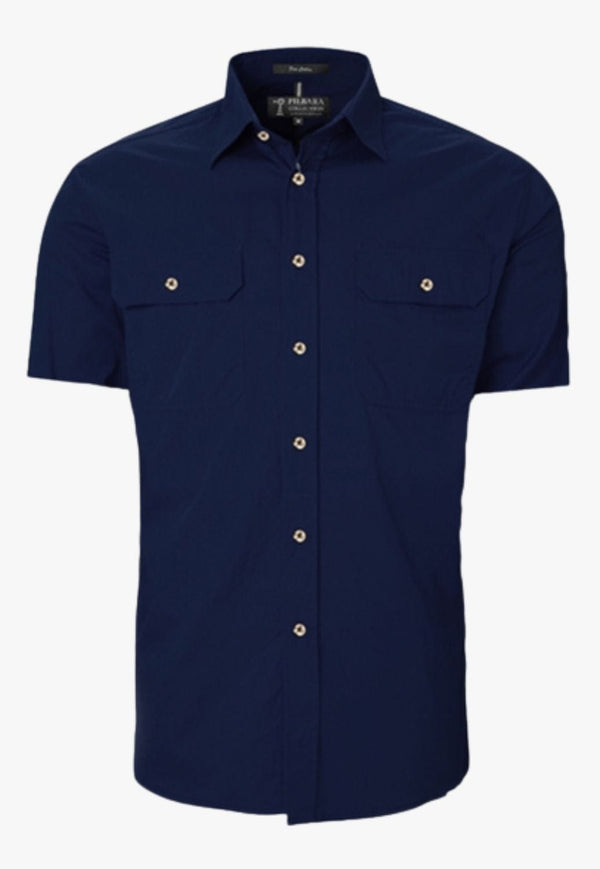 Pilbara Mens O/Front S/Sleeve Work Shirt RM500BTS - W. Titley & Co