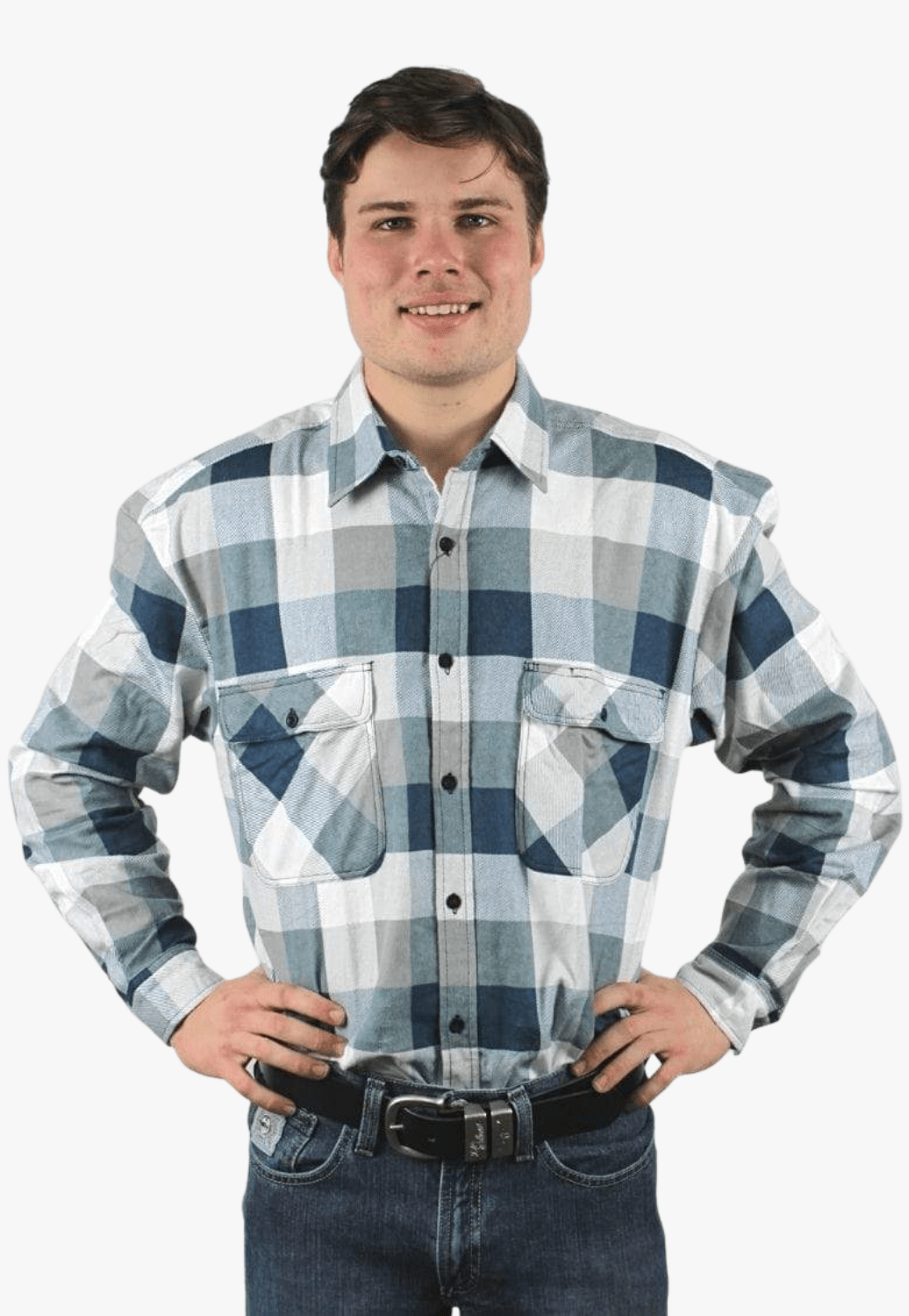 Ritemate WORKWEAR - Mens Shirts Ritemate Open Front Flannelette Shirt RM123FOF