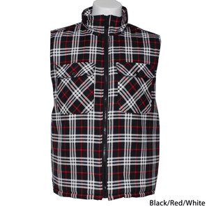 Ritemate WORKWEAR - Mens Jackets S / Black/Red/White Ritemate Zipper Flannelette Quilted Vest RM123V