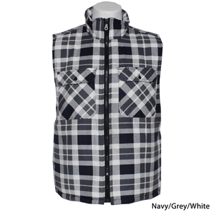 Ritemate WORKWEAR - Mens Jackets S / Navy/Grey/White Ritemate Zipper Flannelette Quilted Vest RM123V