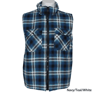 Ritemate WORKWEAR - Mens Jackets S / Navy/Teal/White Ritemate Zipper Flannelette Quilted Vest RM123V