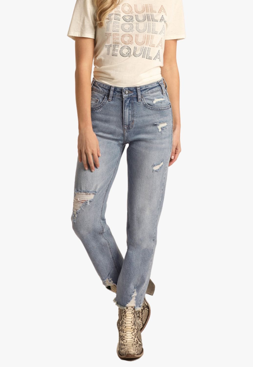 Rock and Roll CLOTHING-Womens Jeans Rock and Roll Womens Cropped Jean