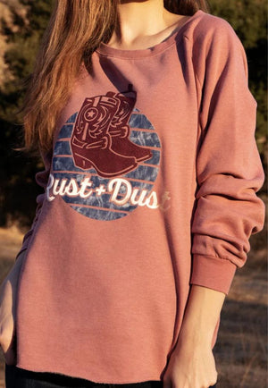 Rust and Dust CLOTHING-Womens Pullovers Rust & Dust Womens Oakley Fleece Crew