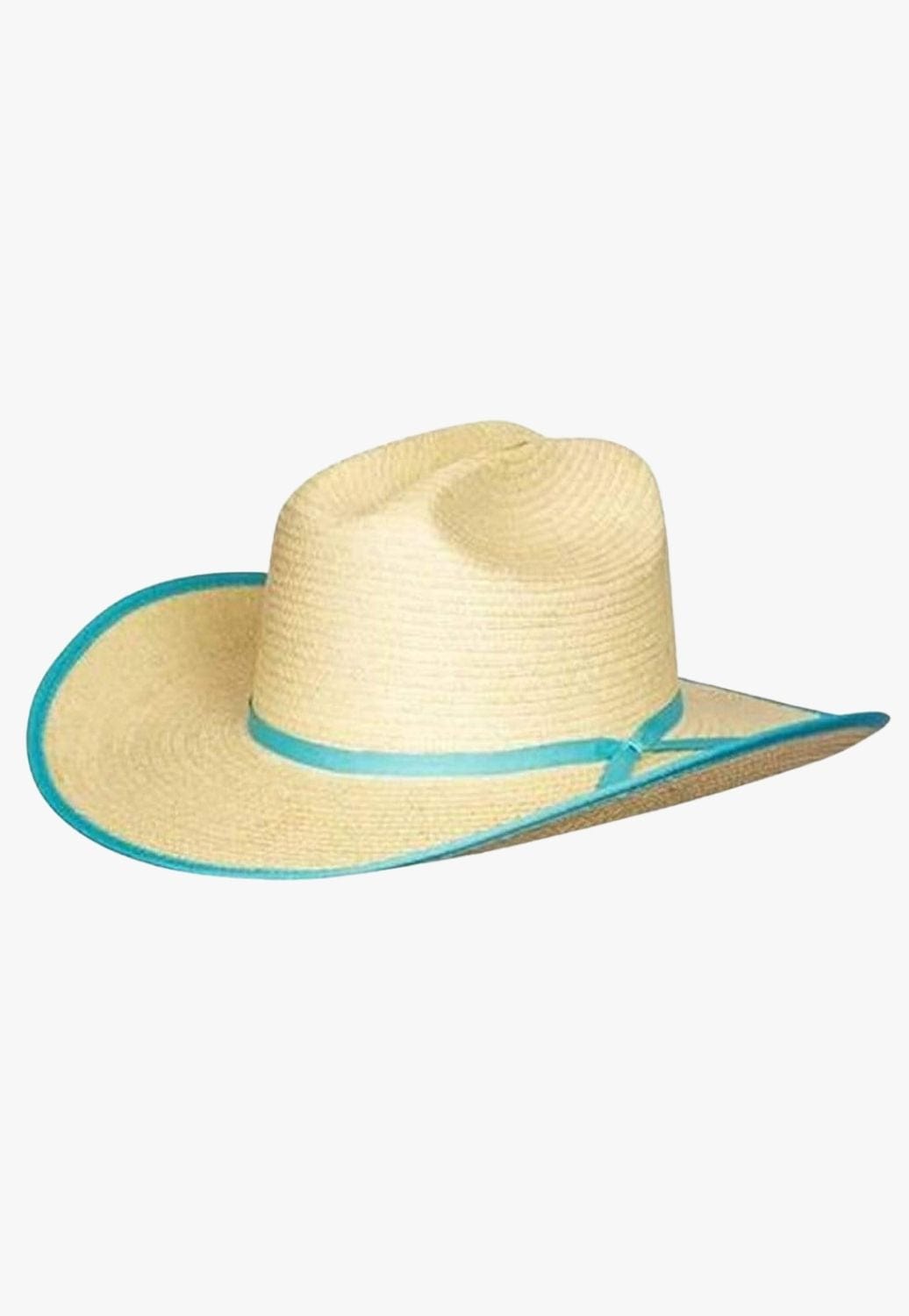 Sunbody HATS - Straw OSFA / Turquoise Sunbody Kids Cattleman Bound Guat Hat Turquoise