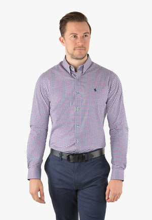 Thomas Cook CLOTHING-Mens Long Sleeve Shirts Thomas Cook Mens Burton Check Tailored Long Sleeve Shirt