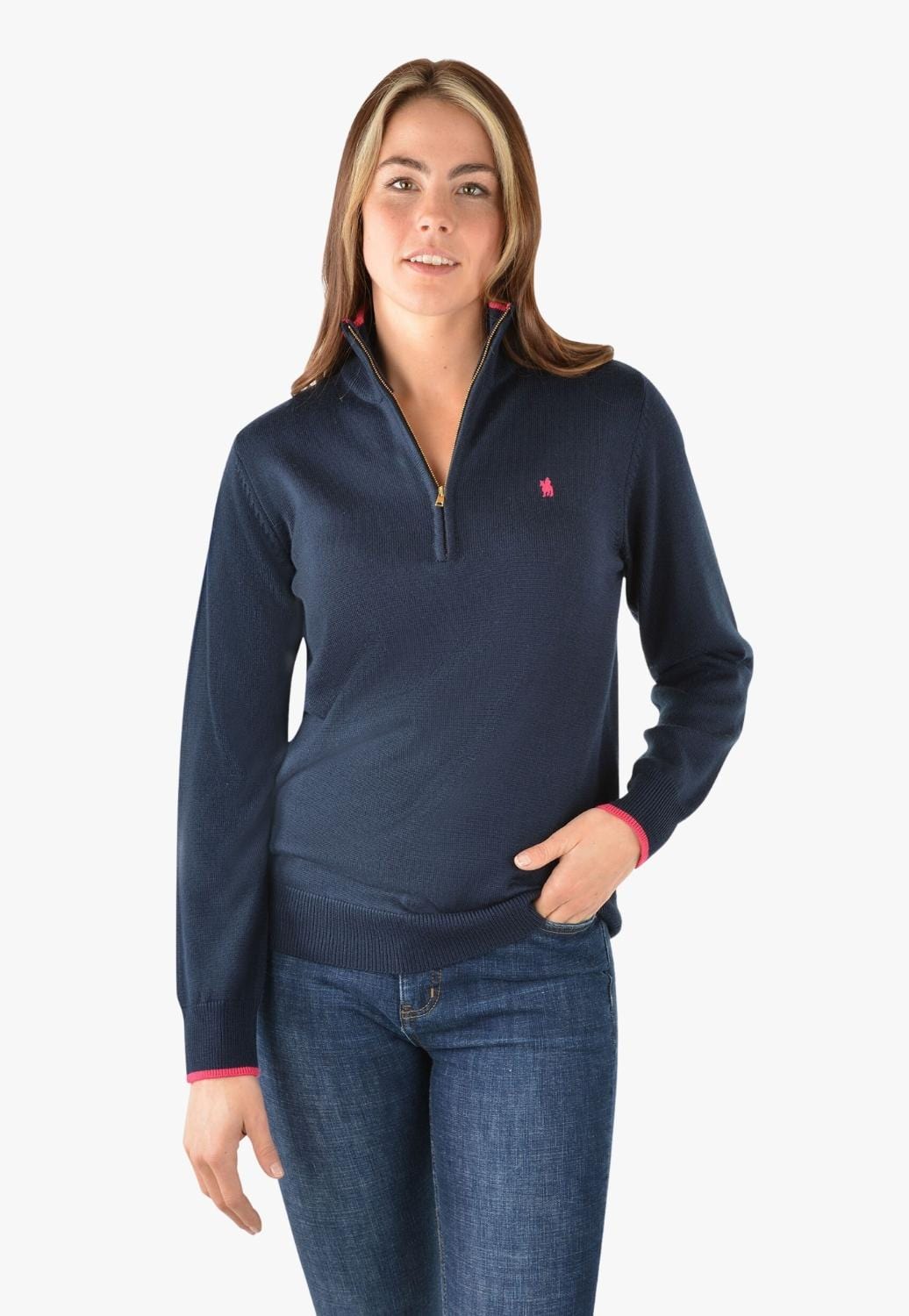 Thomas Cook CLOTHING-Womens Pullovers Thomas Cook Womens Merino 1/4 Zip Rugby