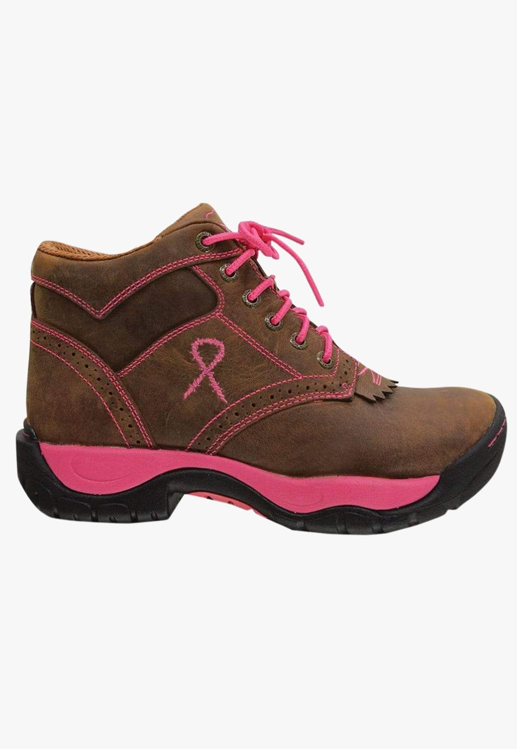 Twisted X Womens Pink Ribbon All Around Lace Up Boot W. Titley Co