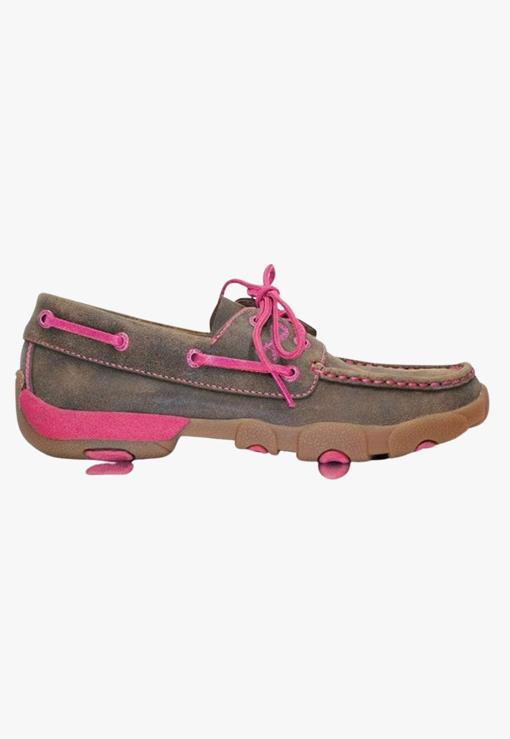 Twisted X FOOTWEAR - Womens Western Boots Twisted X Womens Pink Ribbon Lace Up Moc