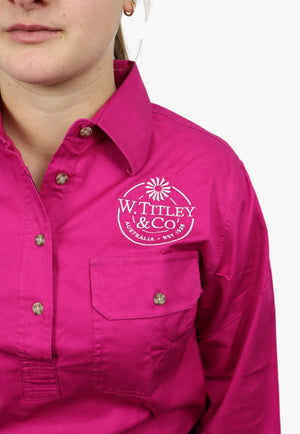 W. Titley and Co CLOTHING-Womens Long Sleeve Shirts W. Titley & Co Womens Closed Front Work Shirt