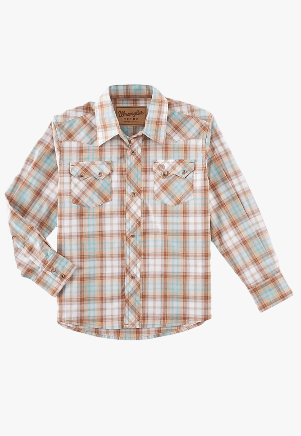 Wrangler CLOTHING-Boys Long Sleeve Shirts Wrangler Boys Retro Plaid Long Sleeve Shirt