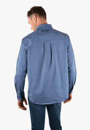 Wrangler CLOTHING-Mens Long Sleeve Shirts Wrangler Mens Mason Print Button L/S Shirt