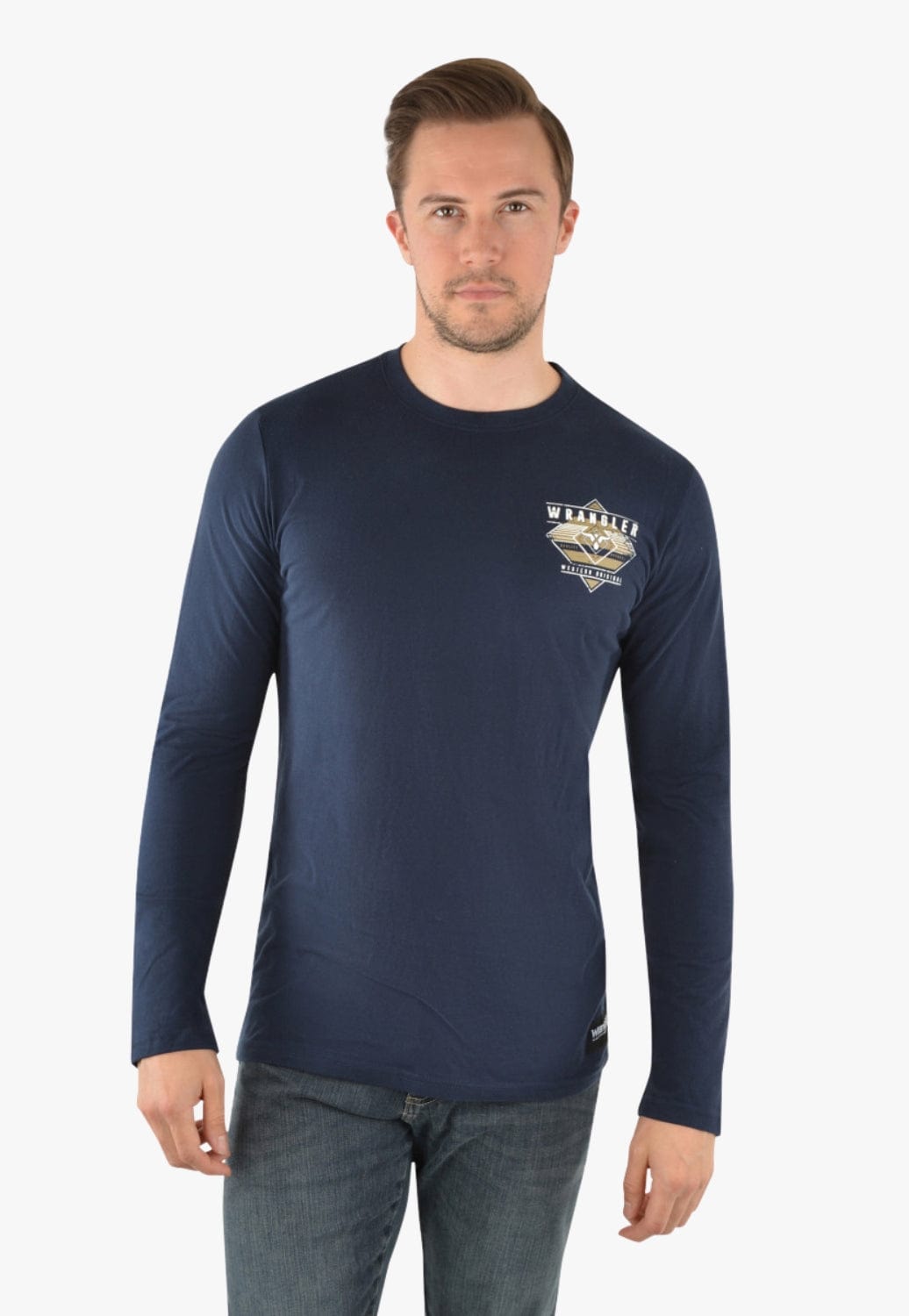 Wrangler CLOTHING-Mens Long Sleeve Shirts Wrangler Mens Richards Long Sleeve T-Shirt