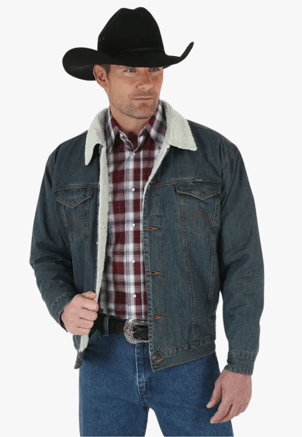 Wrangler CLOTHING-Mens Jackets Wrangler Mens Sherpa Line Denim Jacket