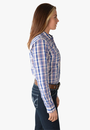 Wrangler CLOTHING-Womens Long Sleeve Shirts Wrangler Womens Isabelle Check Western Long Sleeve Shirt