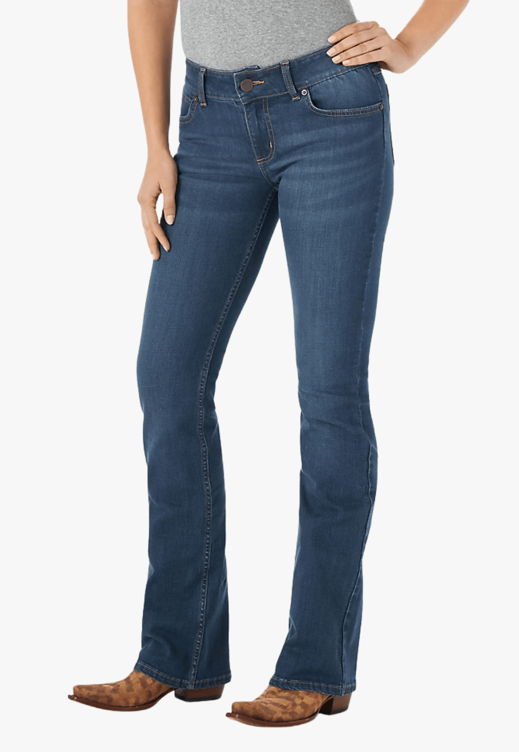 Wrangler CLOTHING-Womens Jeans Wrangler Womens Mid Rise Boot Cut Jean