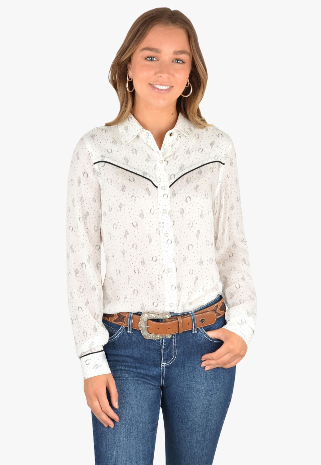 Wrangler CLOTHING-Womens Long Sleeve Shirts Wrangler Womens Wendy Lomg Sleeve Shirt